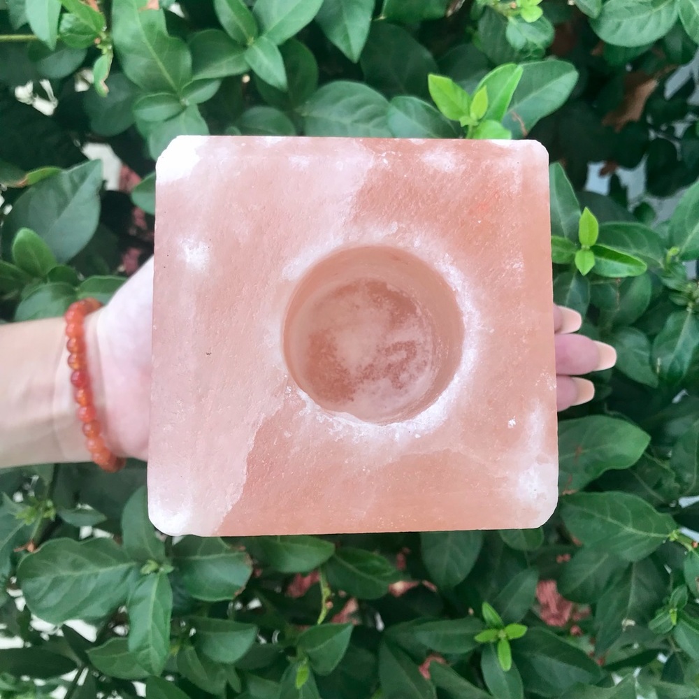 Pink Salt Candle Holder💕🧡